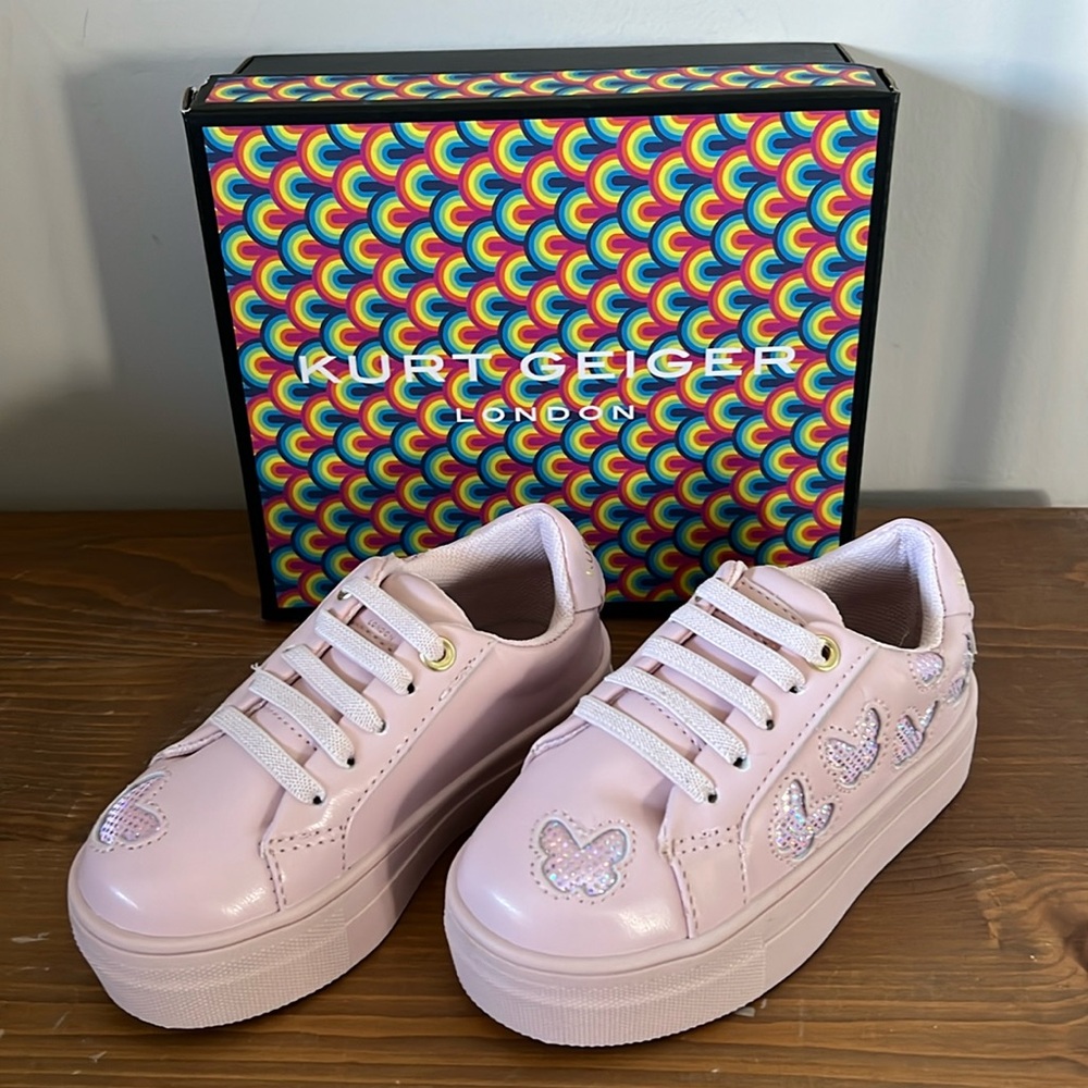 Kurt Geiger London Toddler's Mini Laney Butterfly Sneaker in Blush - Picture 1 of 11